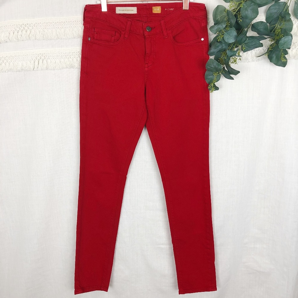 Anthro Pilcro & Letterpress | Red Stet Jeans | 28